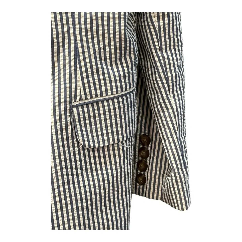 Lands’ End Boys Seersucker-Style Cotton Blazer – Size Medium (10–12)